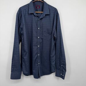 UNTUCKit Blue Grid Check Wrinkle Free Long Sleeve Button Down Giuliano Shirt XL